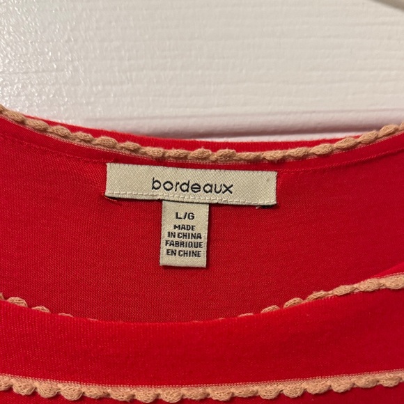 Bordeaux Red Striped Dress - Picture 2 of 6